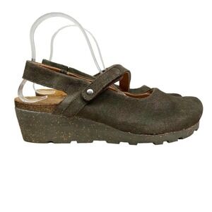 OTBT‎ Prog Elmwood Clogs Suede Leather Slingback Wedge Heel Women Size 11